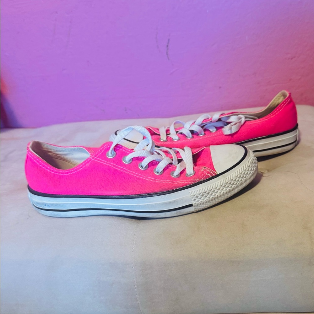 Converse Neon Pink Canvas Sneakers